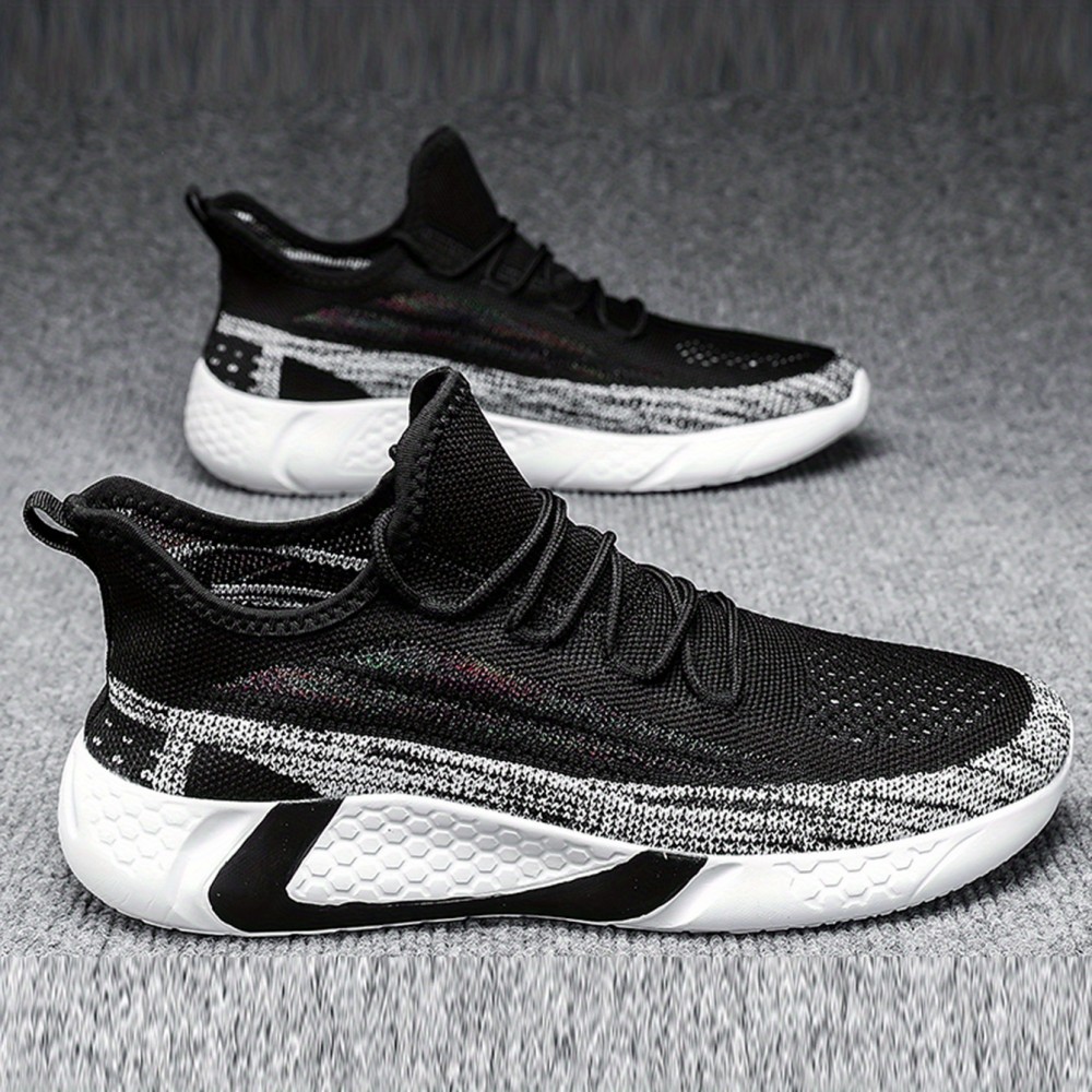 Men's Breathable Lace-Up Knit Sneakers