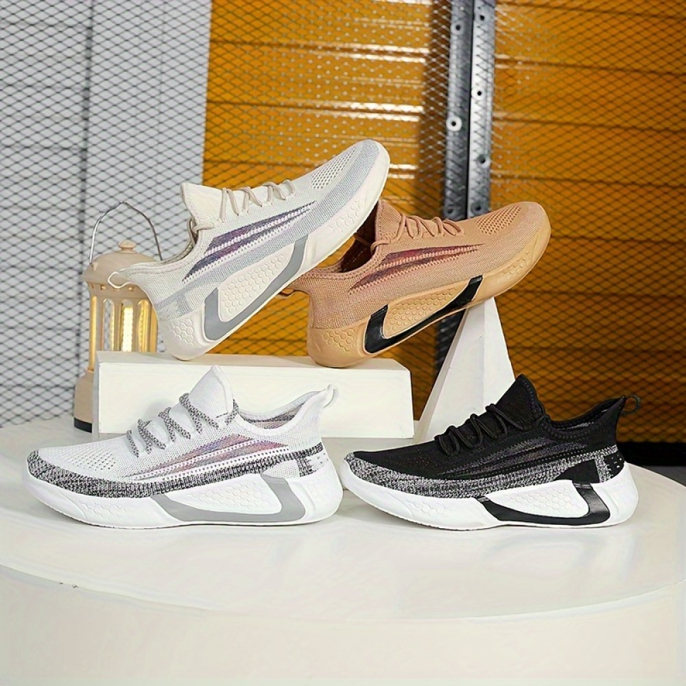 Men's Breathable Lace-Up Knit Sneakers