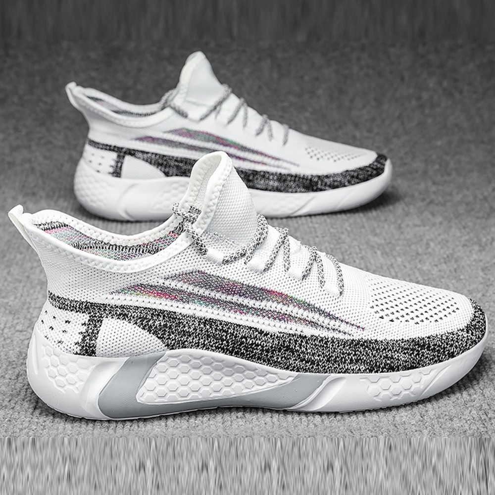 Men's Breathable Lace-Up Knit Sneakers