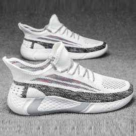 Men's Breathable Lace-Up Knit Sneakers