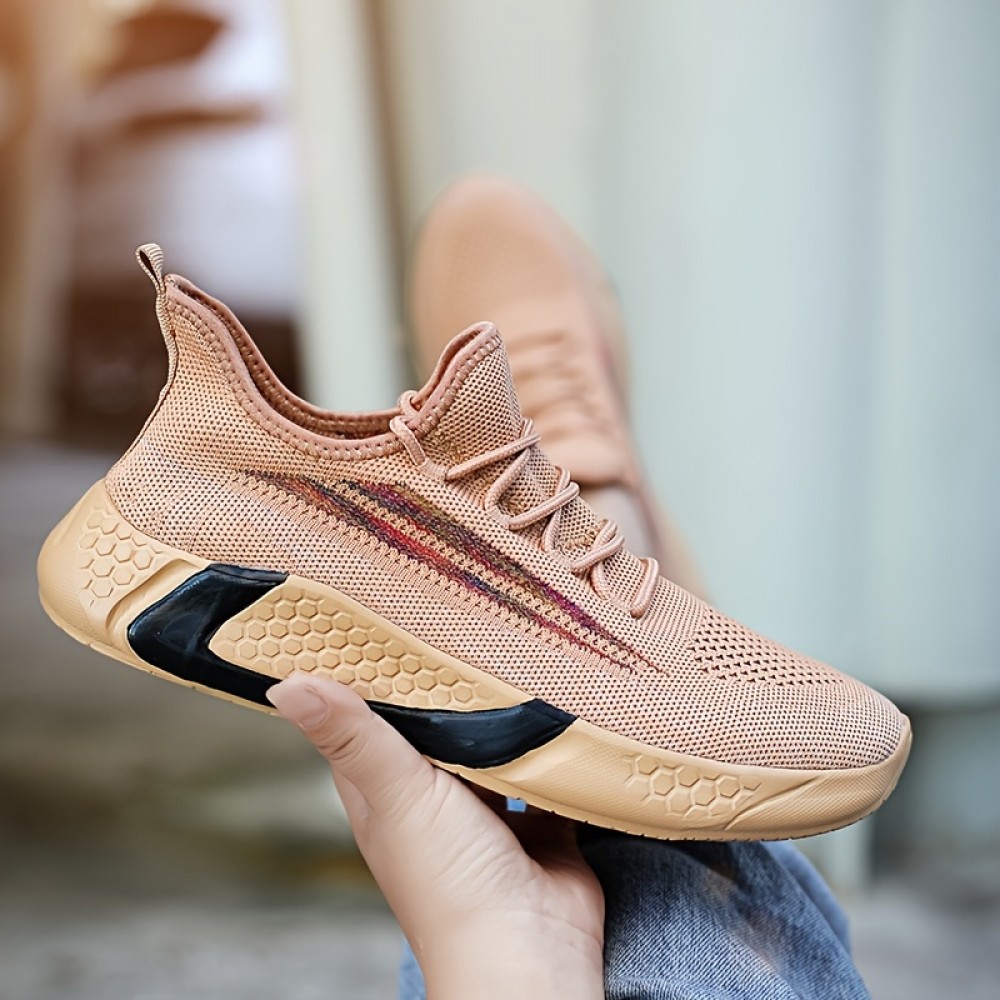 Men's Breathable Lace-Up Knit Sneakers