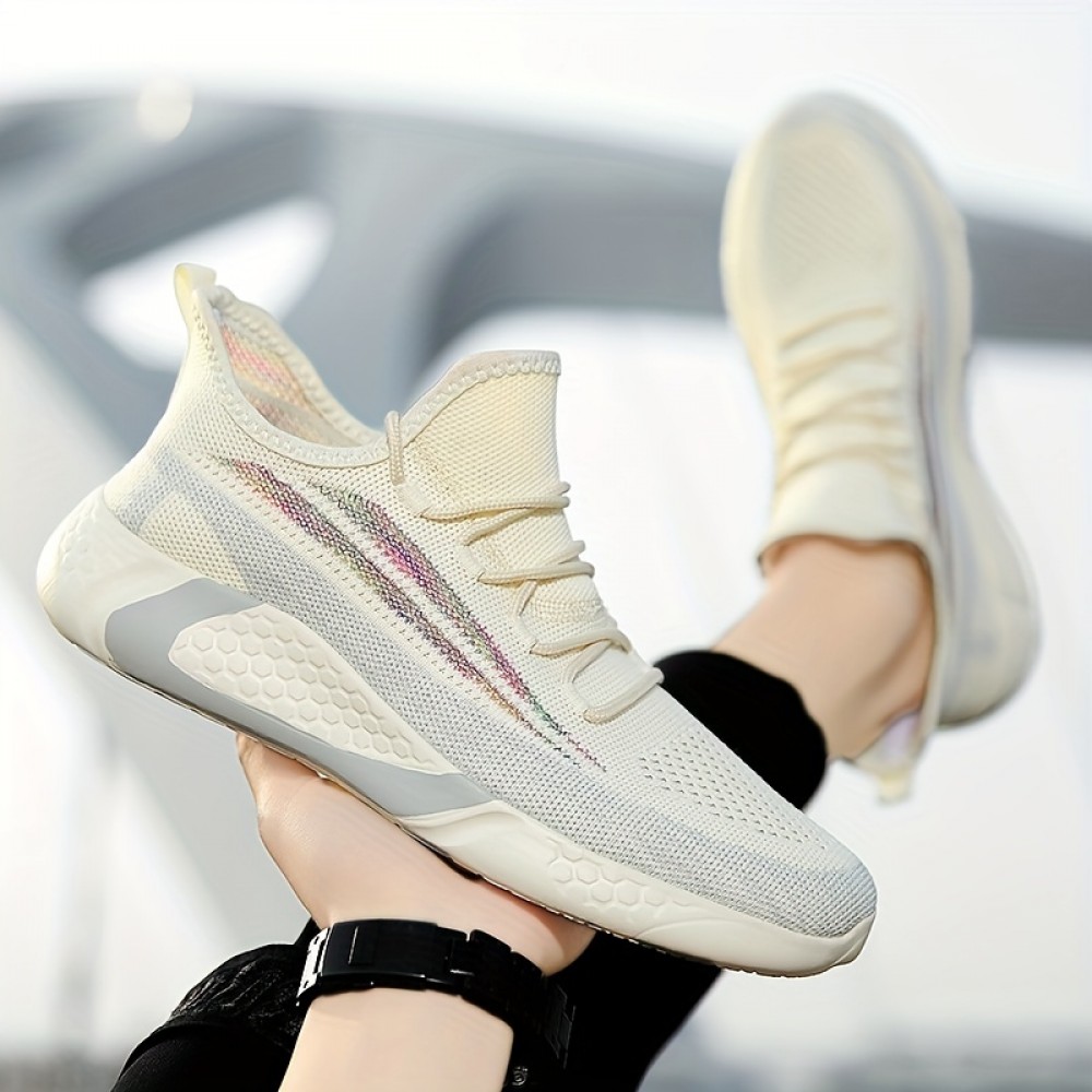 Men's Breathable Lace-Up Knit Sneakers