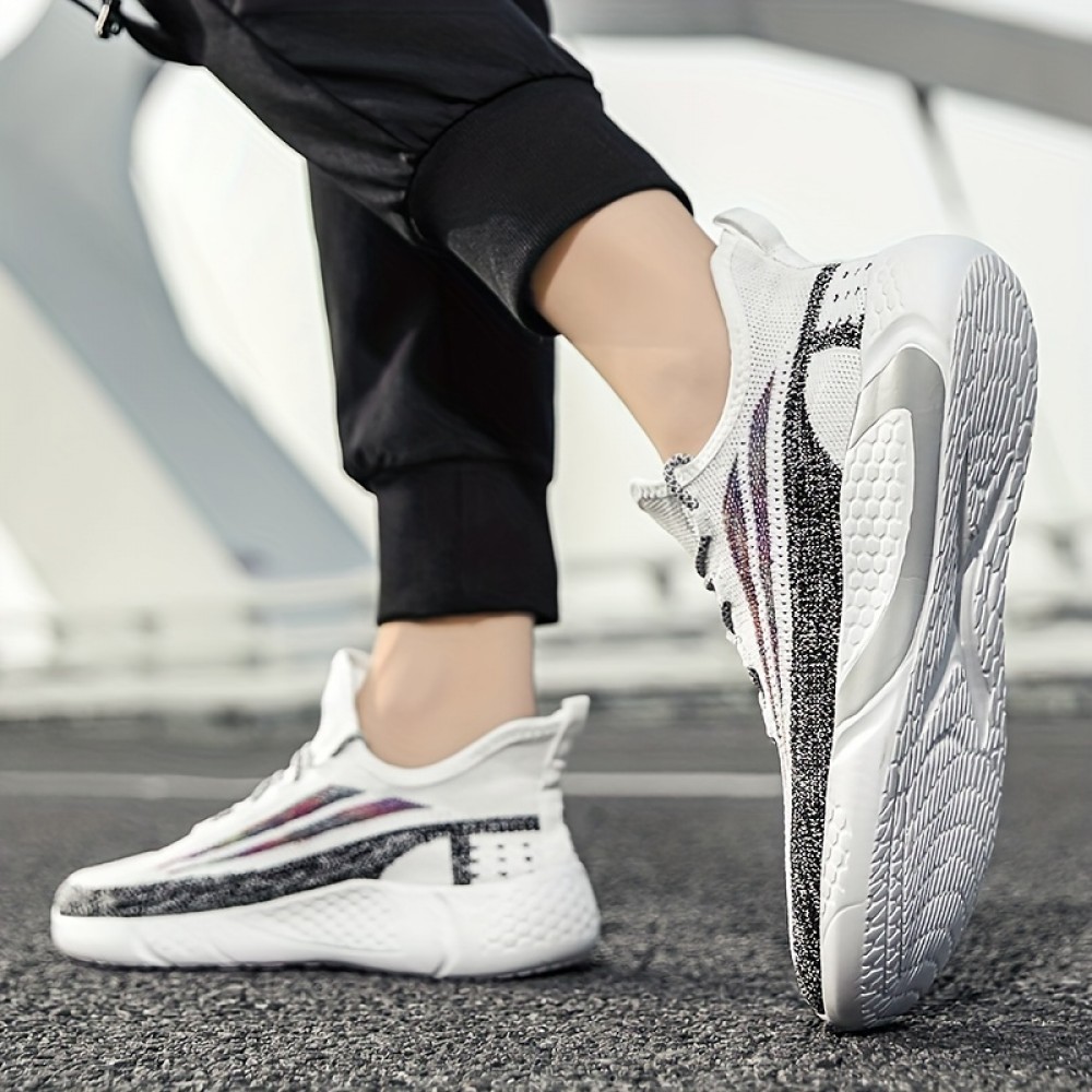Men's Breathable Lace-Up Knit Sneakers