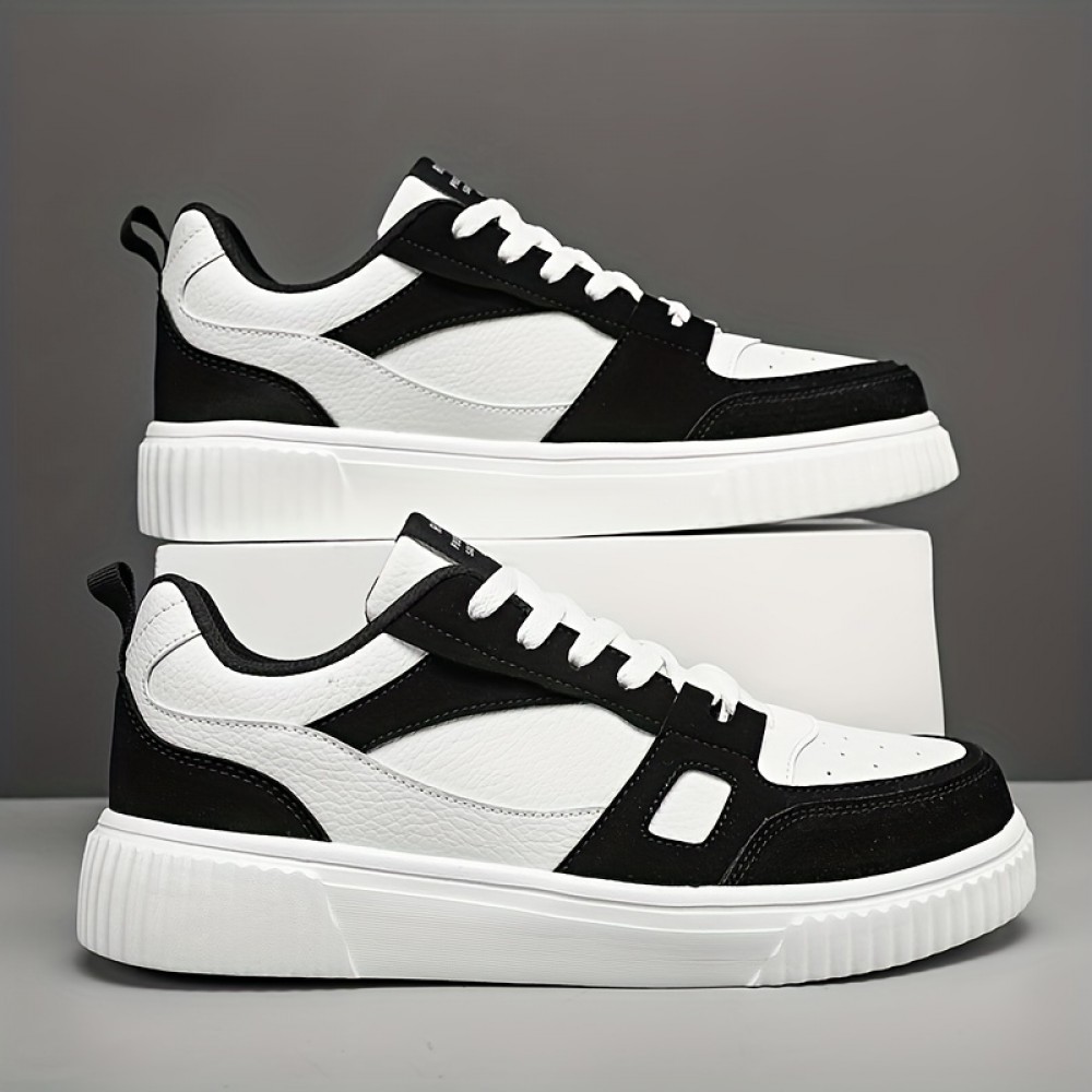 Men's Color Block Skate Shoes — PU Upper, EVA Sole