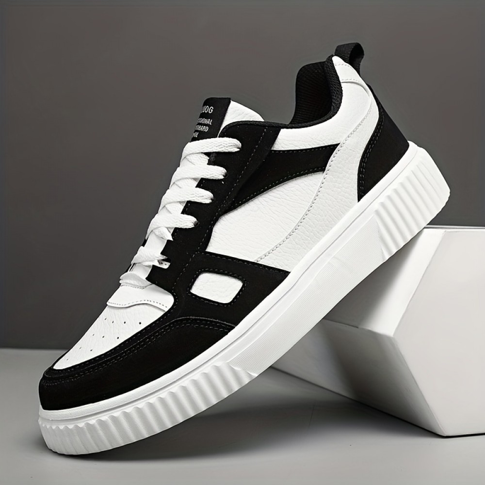 Men's Color Block Skate Shoes — PU Upper, EVA Sole