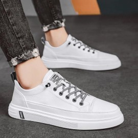 Men's PU Leather Skate Sneakers — Lightweight & Non-Slip