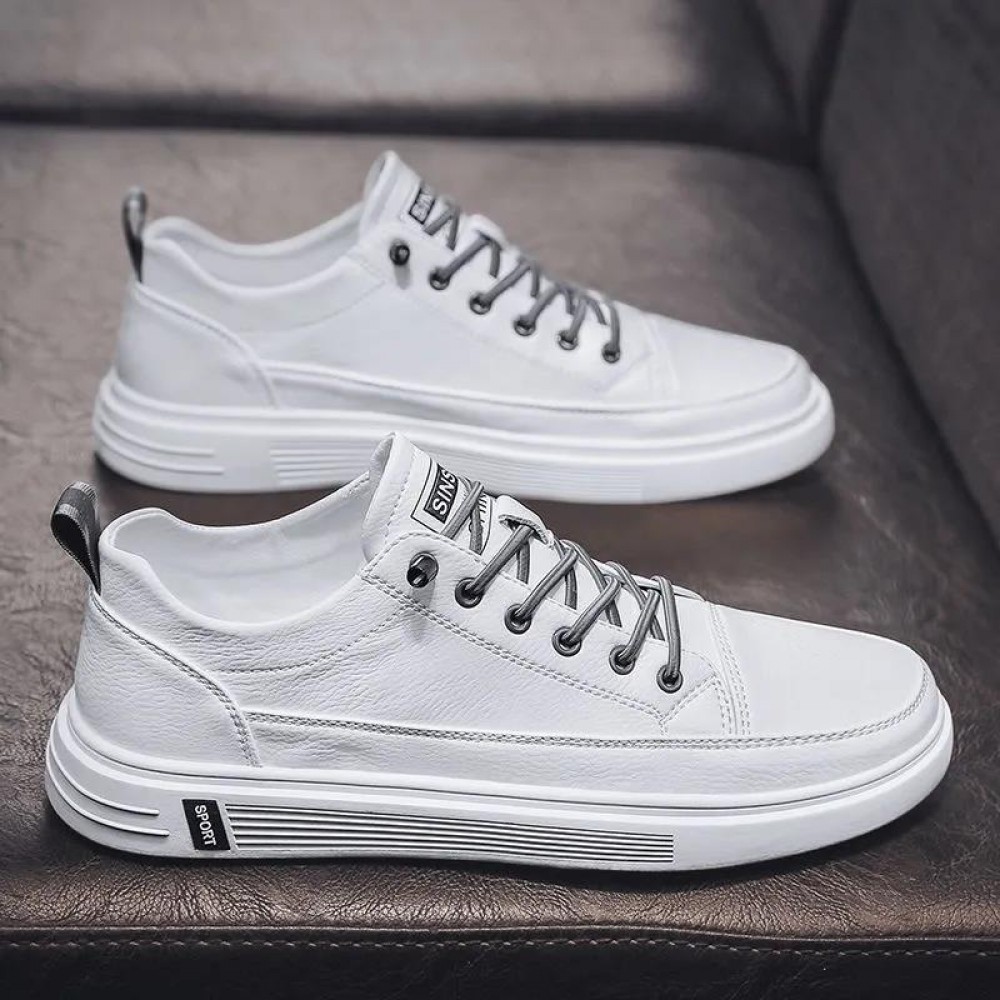Men's PU Leather Skate Sneakers — Lightweight & Non-Slip