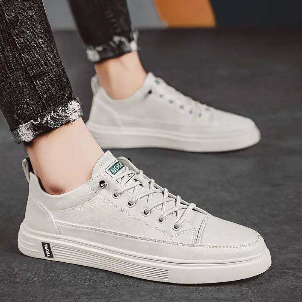 Men's PU Leather Skate Sneakers — Lightweight & Non-Slip