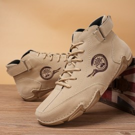 Men's Lace-Up Sneakers with Hook-and-Loop Fastener