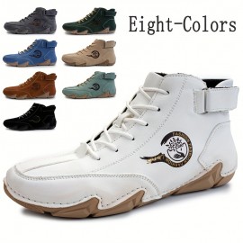 Men's Lace-up Sneakers with Hook & Loop Fastener