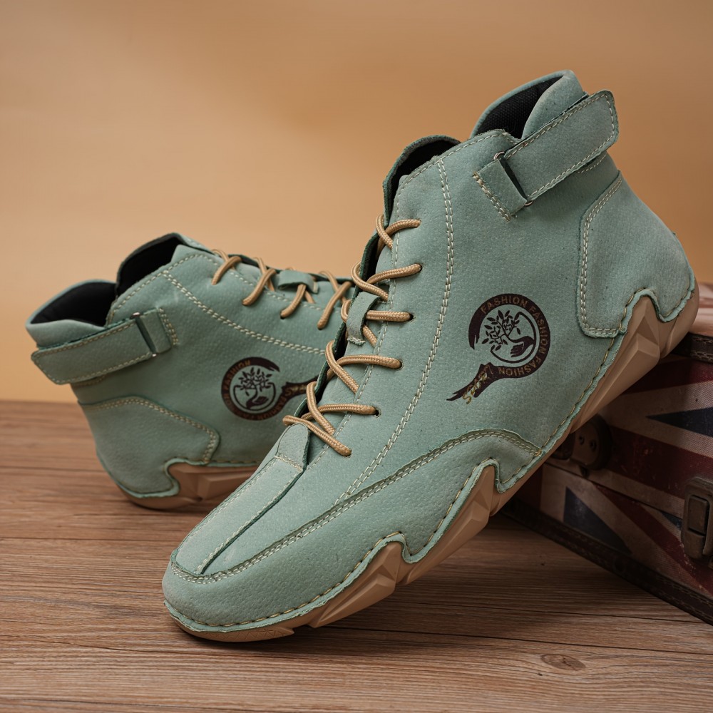 Men's Lace-up Sneakers with Hook & Loop Fastener