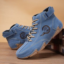 Men's Lace-up Sneakers with Hook & Loop Fastener