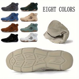 Men's Lace-up Sneakers with Hook & Loop Fastener