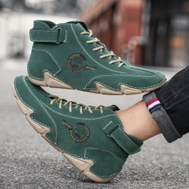 Men's Lace-up Sneakers with Hook & Loop Fastener