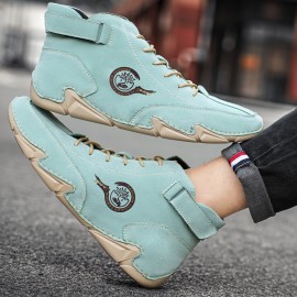 Men's Lace-up Sneakers with Hook & Loop Fastener
