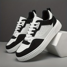 Men's Vegan Skate Sneakers — PU Upper, Breathable Mesh, Slip-Resistant Sole