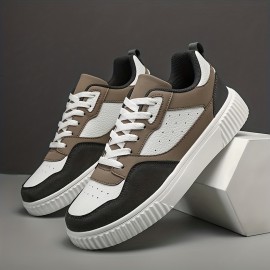 Men's Vegan Skate Sneakers — PU Upper, Breathable Mesh, Slip-Resistant Sole
