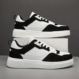 Men's Vegan Skate Sneakers — PU Upper, Breathable Mesh, Slip-Resistant Sole