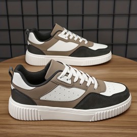 Men's Vegan Skate Sneakers — PU Upper, Breathable Mesh, Slip-Resistant Sole