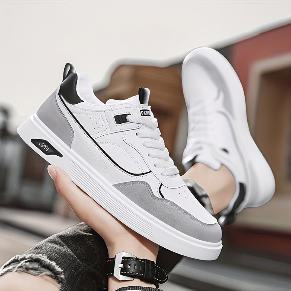 Men's Skate Shoes — Rubber Sole, Lace-Up, All-Season Casual Sneakers