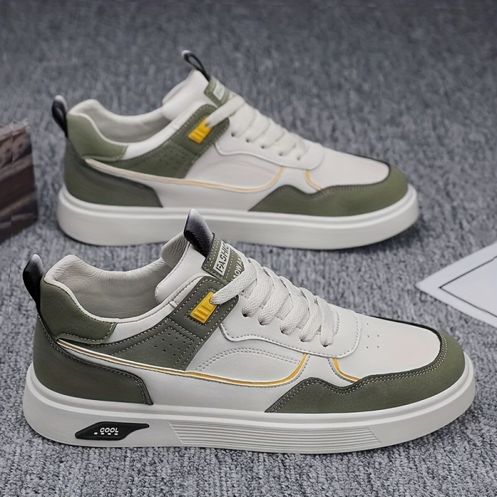 Men's Skate Shoes — Rubber Sole, Lace-Up, All-Season Casual Sneakers