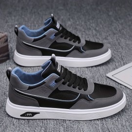Men's Skate Shoes — Rubber Sole, Lace-Up, All-Season Casual Sneakers