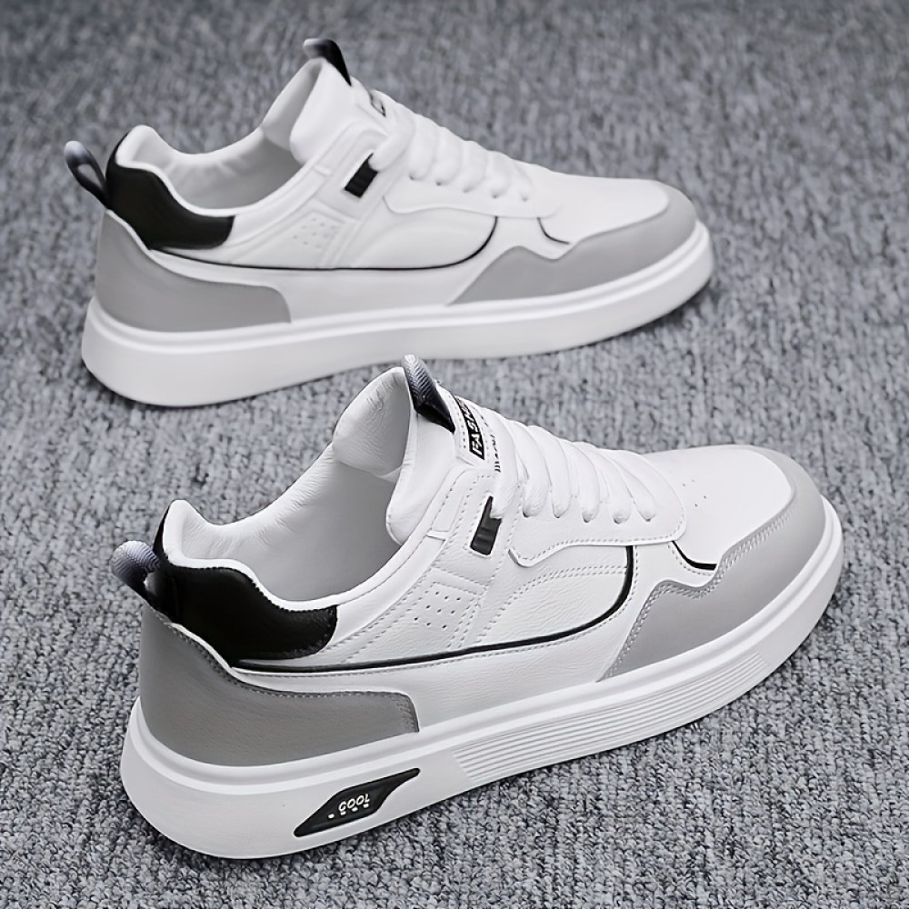 Men's Skate Shoes — Rubber Sole, Lace-Up, All-Season Casual Sneakers
