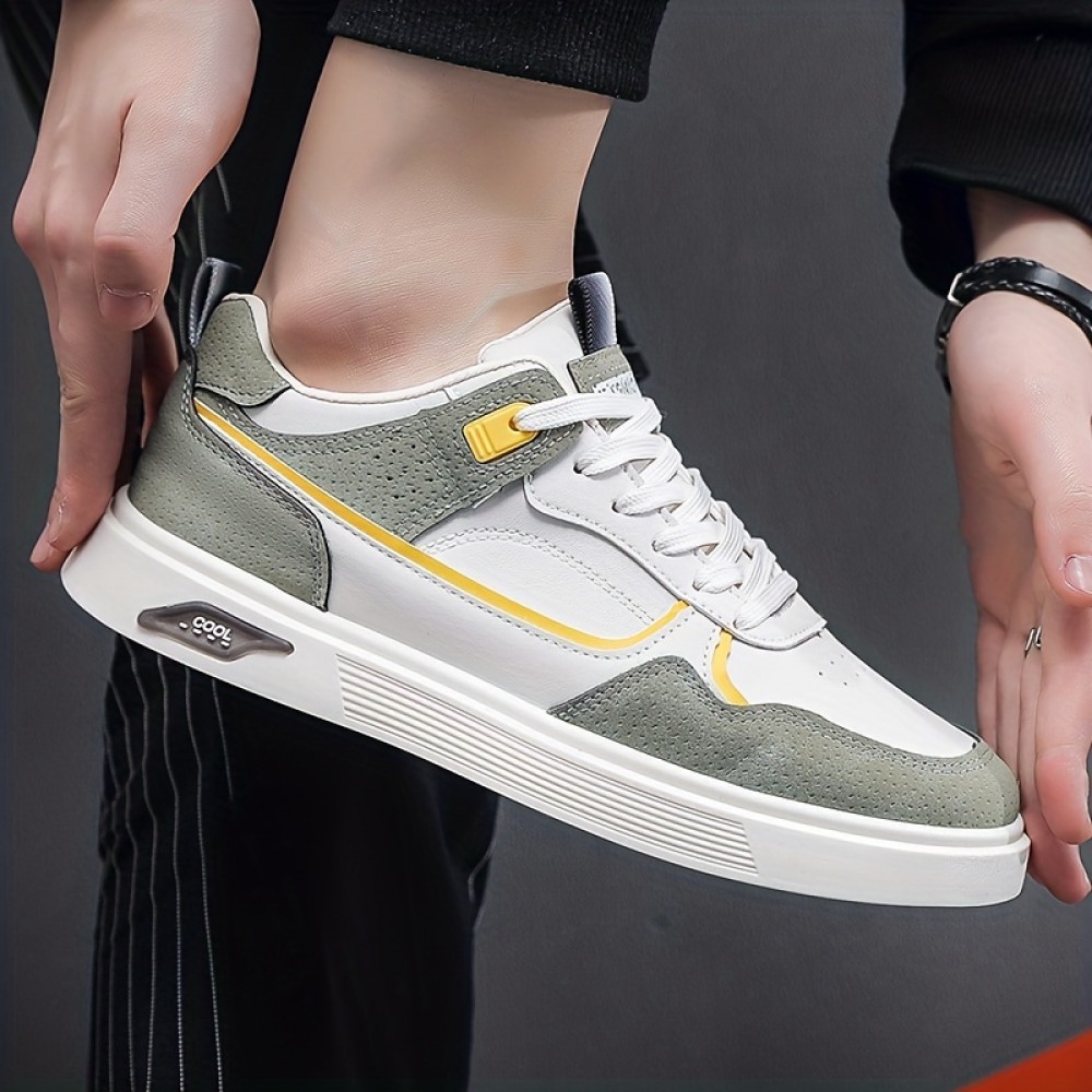Men's Skate Shoes — Rubber Sole, Lace-Up, All-Season Casual Sneakers