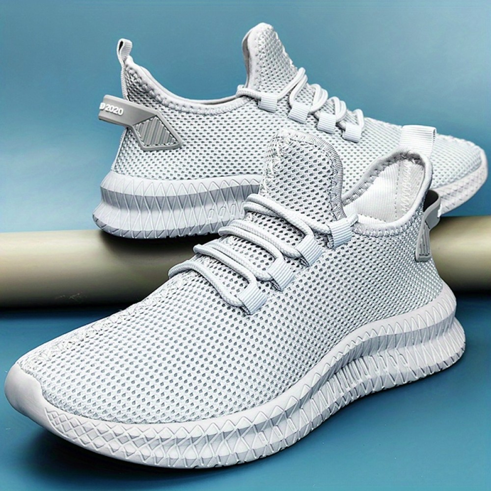 Men's Breathable Mesh Lace-up Sneakers (US 4–12.5) | REACH-Compliant Casual Shoes