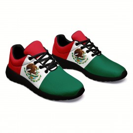 Mexican Flag Pattern运动鞋 - 防滑软底加大码男士休闲鞋