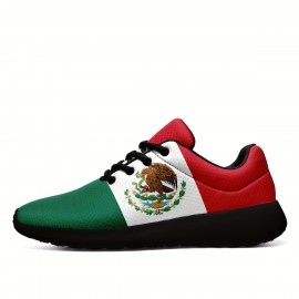 Mexican Flag Pattern运动鞋 - 防滑软底加大码男士休闲鞋