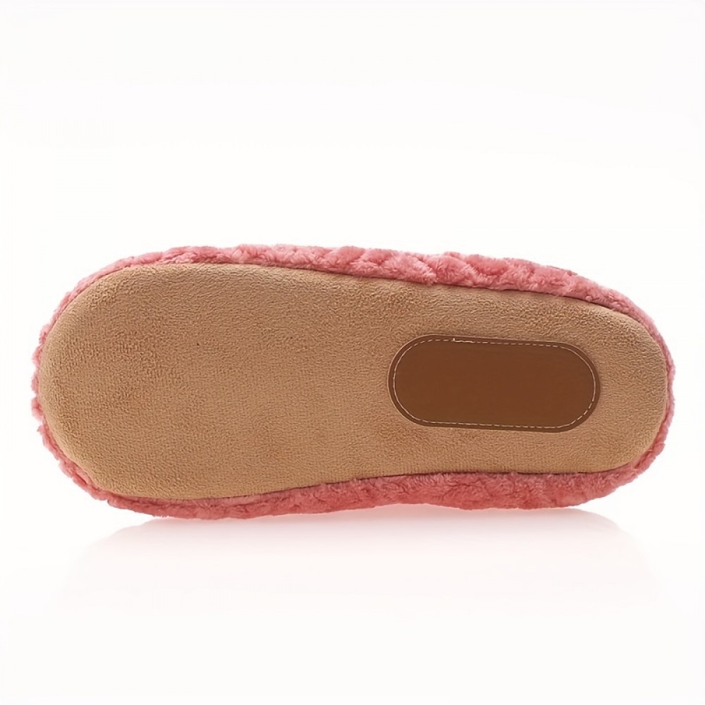 Men's Plush Indoor Slippers — Non-Slip Sole