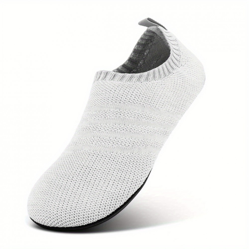 Unisex Cotton Indoor Slip-On Slippers — EVA Insole, Rubber Sole