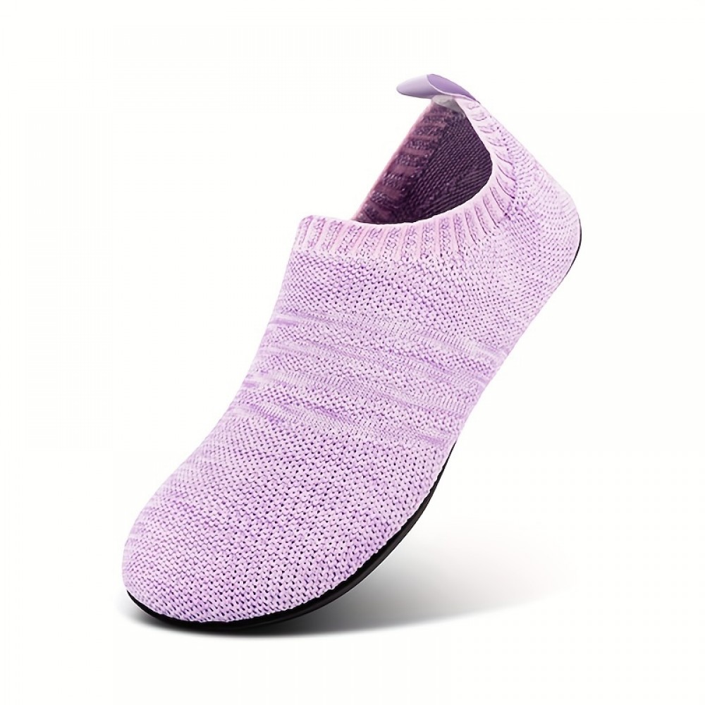 Unisex Cotton Indoor Slip-On Slippers — EVA Insole, Rubber Sole