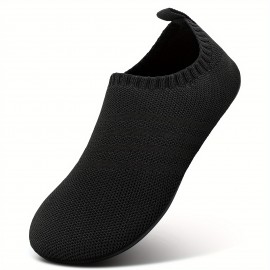 Unisex Cotton Indoor Slip-On Slippers — EVA Insole, Rubber Sole