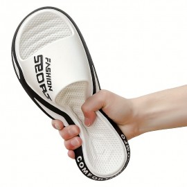 Men's EVA Non-Slip Slides — Alphabet-Patterned, Quick-Drying Summer Slides