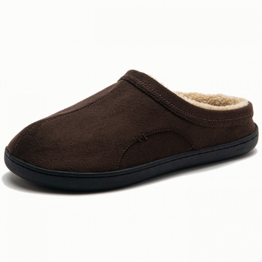 Men's Plus-Size Plush Suede House Slippers