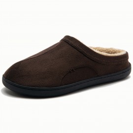 Men's Plus-Size Plush Suede House Slippers