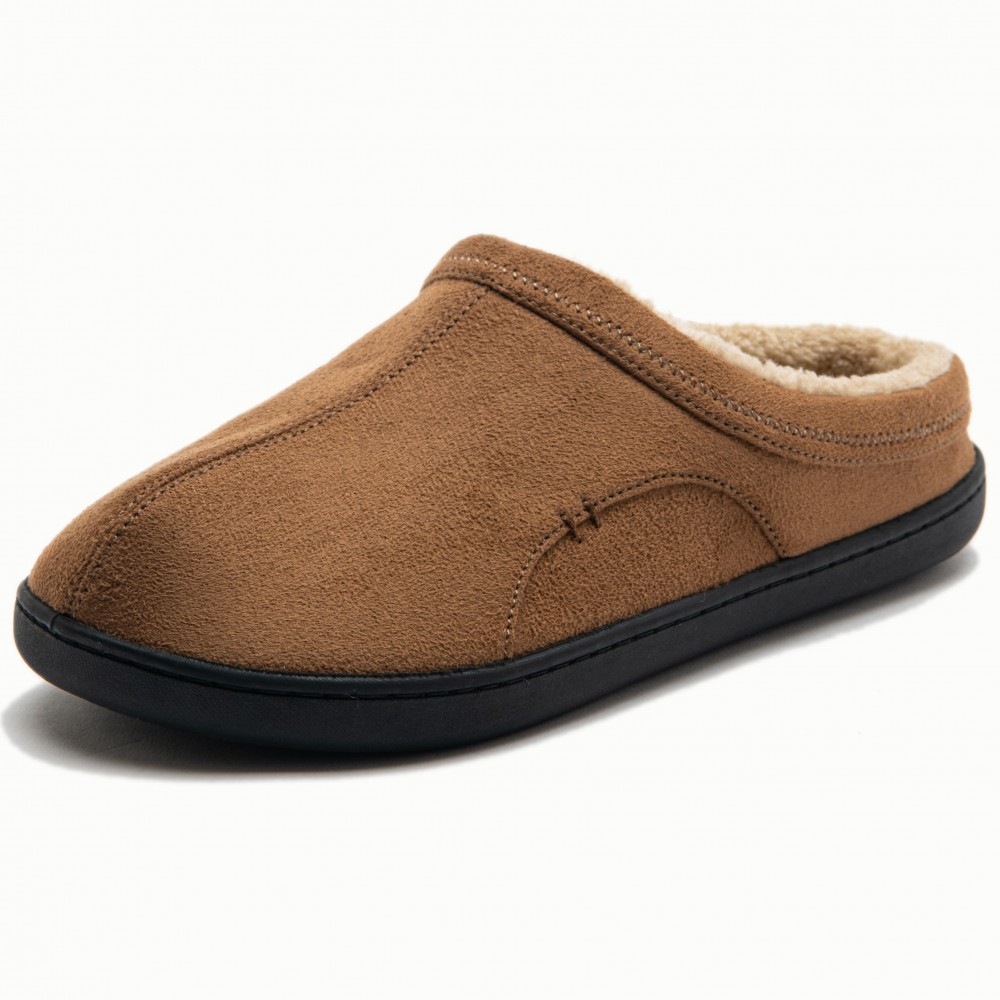 Men's Plus-Size Plush Suede House Slippers
