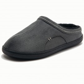 Men's Plus-Size Plush Suede House Slippers