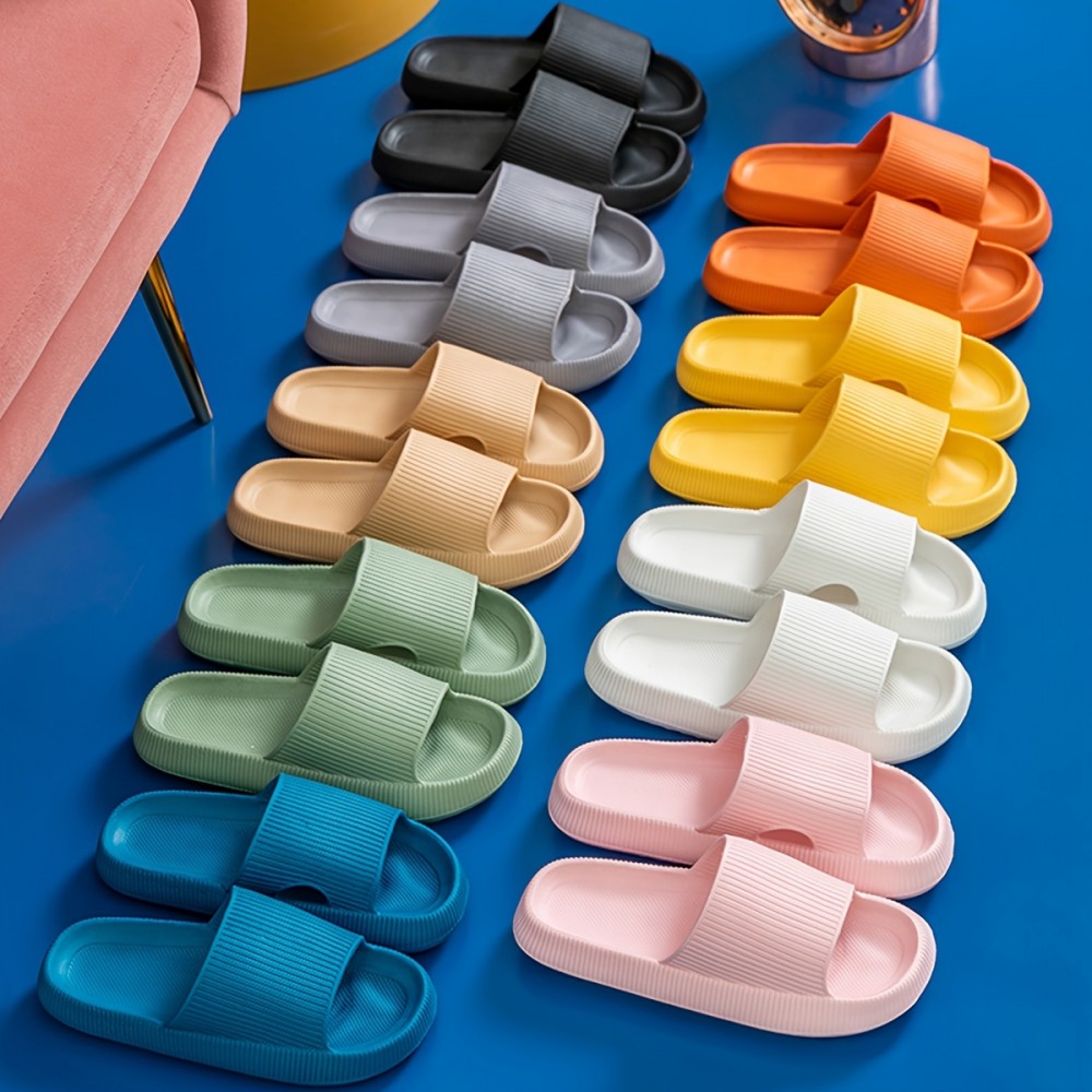 Pure Color Geometric Pattern EVA Slip-On Sandals