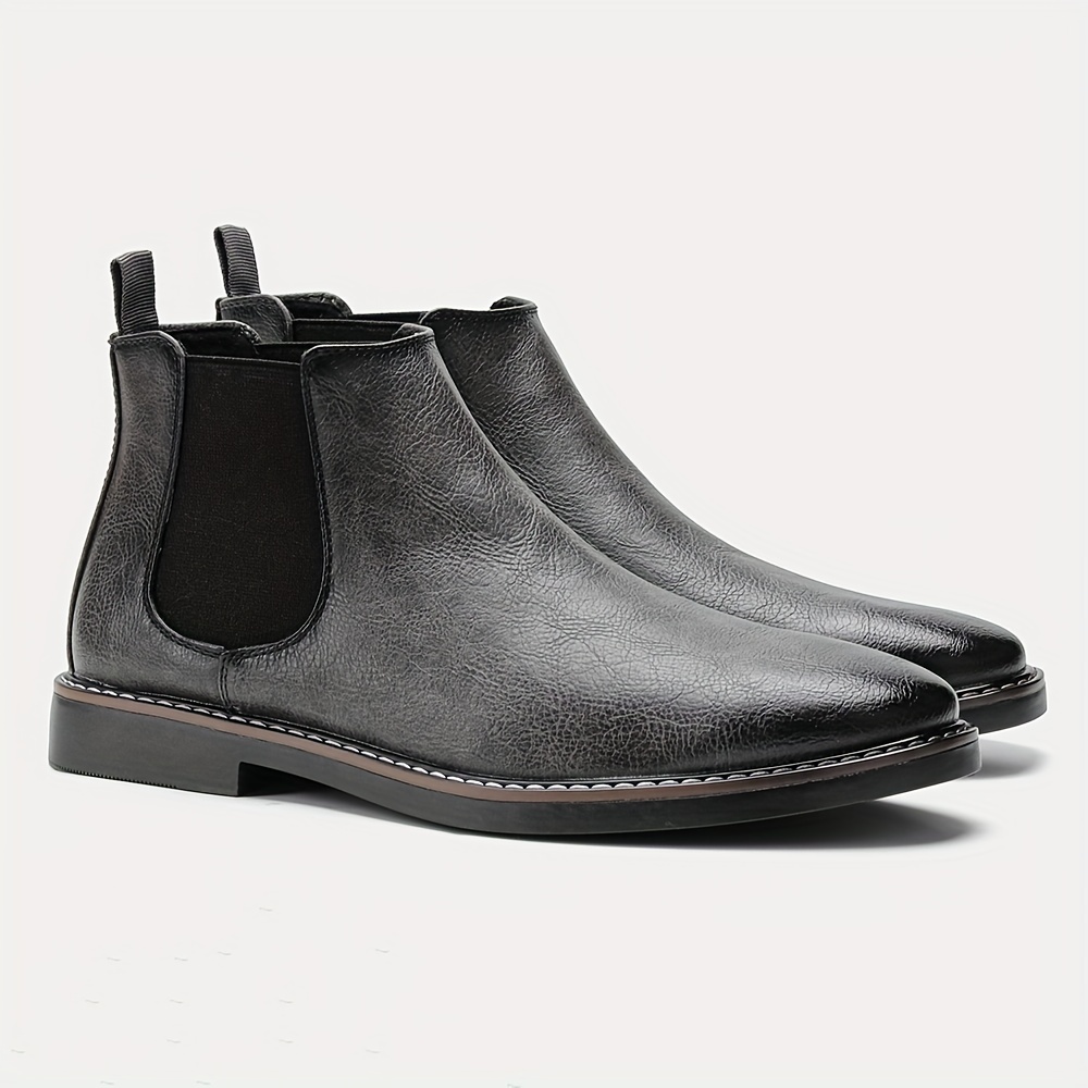 Men's PU Chelsea Boots — Slip-On Ankle Boots