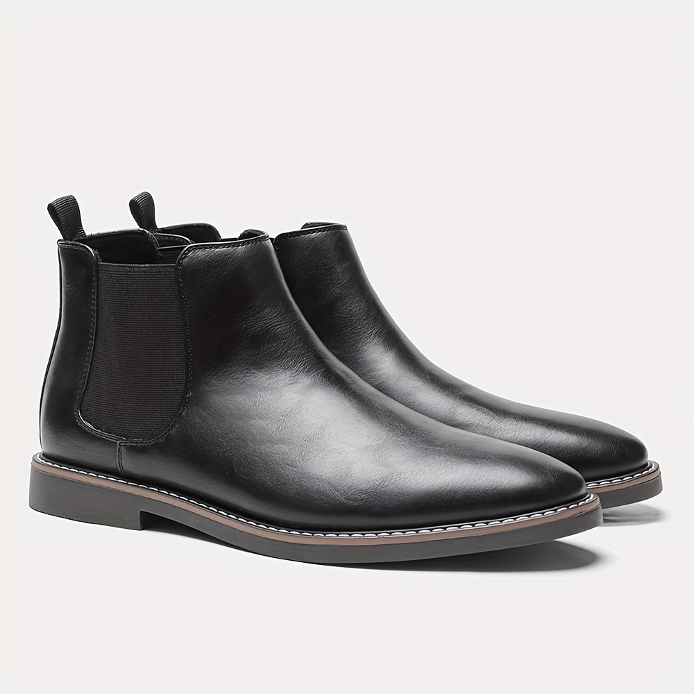 Men's PU Chelsea Boots — Slip-On Ankle Boots