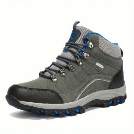 Men's Ankle Hiking Boots — Leather & Mesh Upper, Slip-Resistant TPR Sole