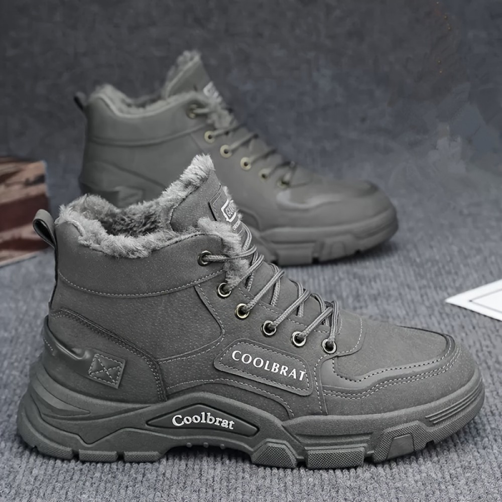 Men's PU Lace-Up Ankle Boots — Breathable Design with EVA Insole