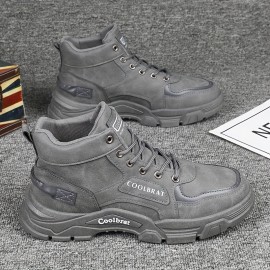 Men's PU Lace-Up Ankle Boots — Breathable Design with EVA Insole
