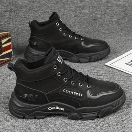 Men's PU Lace-Up Ankle Boots — Breathable Design with EVA Insole