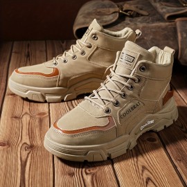 Men's PU Lace-Up Ankle Boots — Breathable Design with EVA Insole