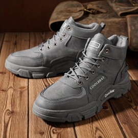 Men's PU Lace-Up Ankle Boots — Breathable Design with EVA Insole