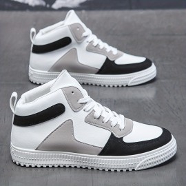 Men's Color-Block High-Top Skate Sneakers